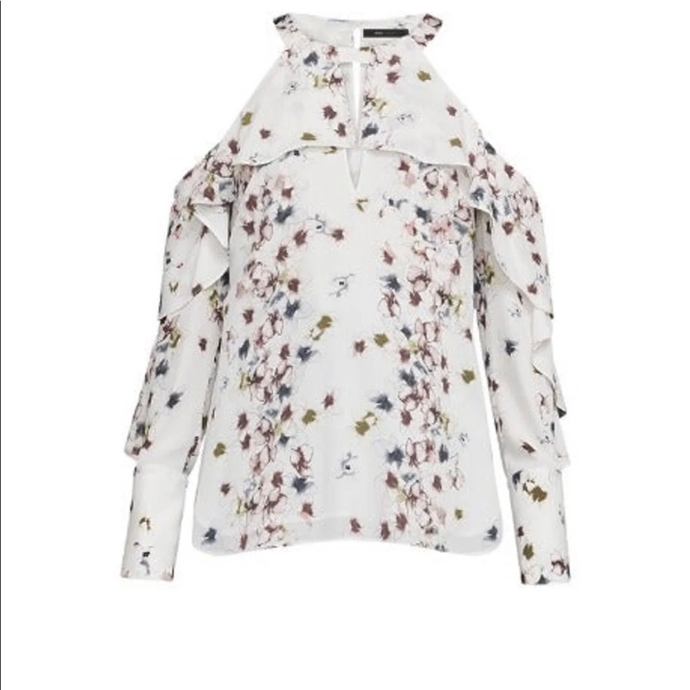 NWT BCBGMAXAZRIA Women Celestine Ruffle Top